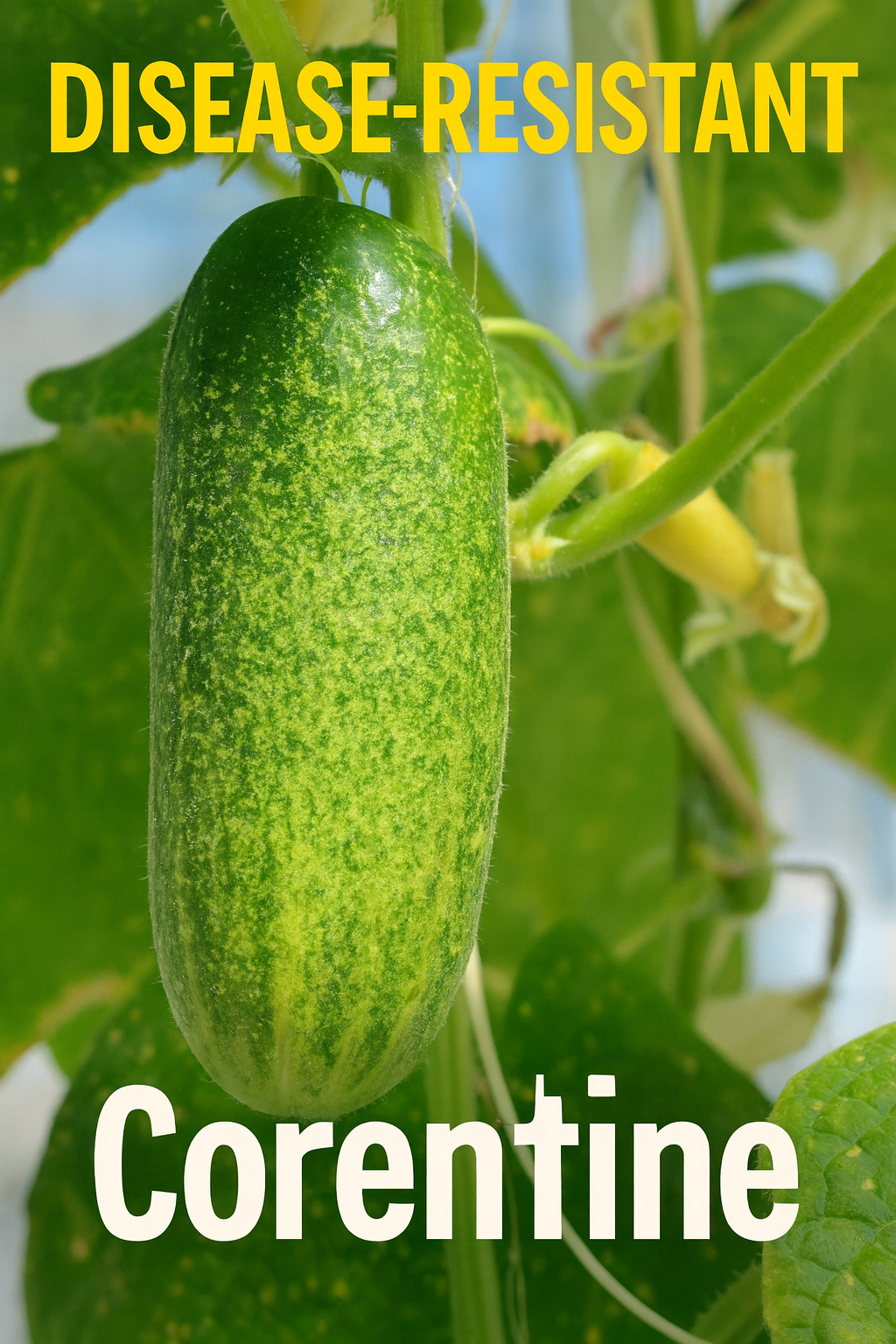 Cucumber Corentine seeds growing into healthy green cucumbers with crisp, smooth skin