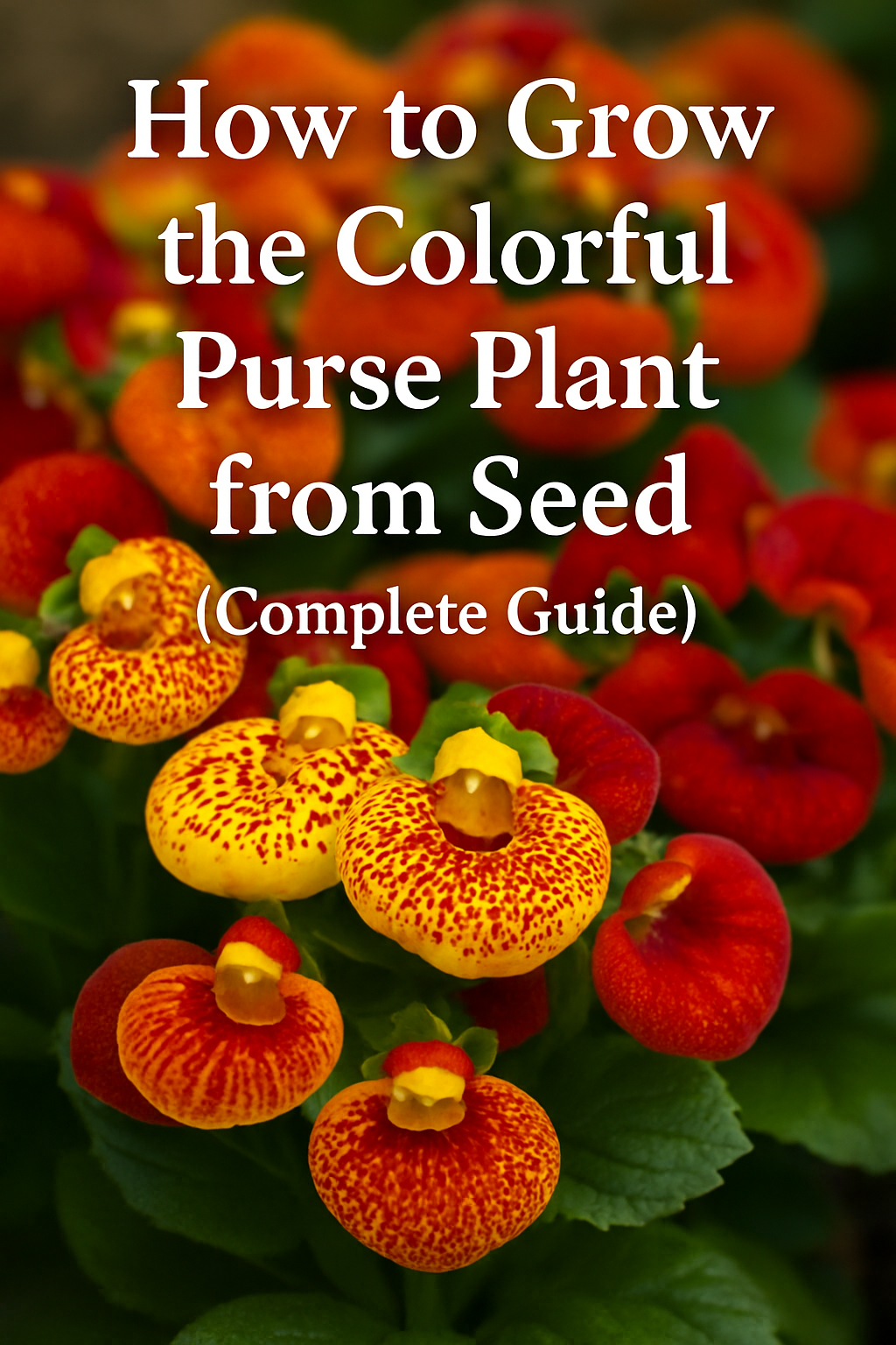 Colorful Calceolaria purse plant flowers used for a guide on growing from seed
