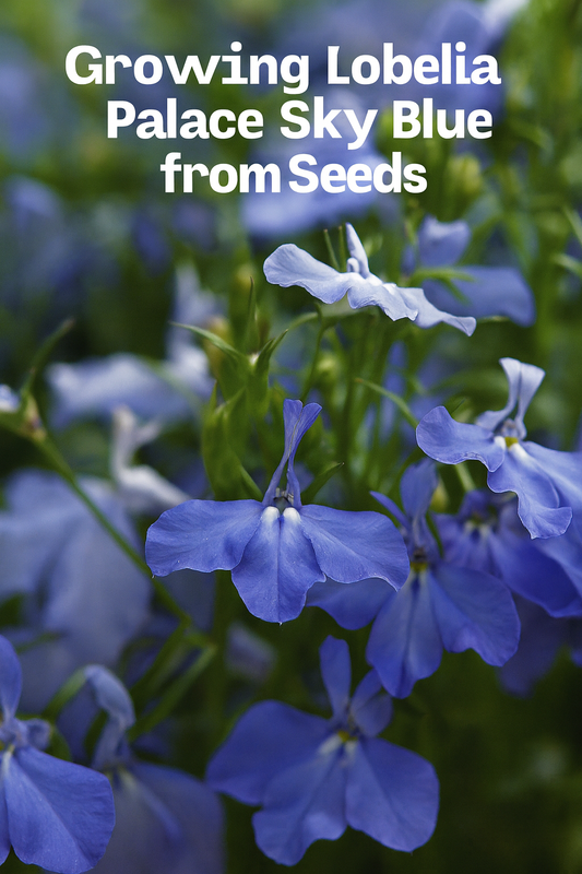 Lobelia Palace Sky Blue blooms in full flower