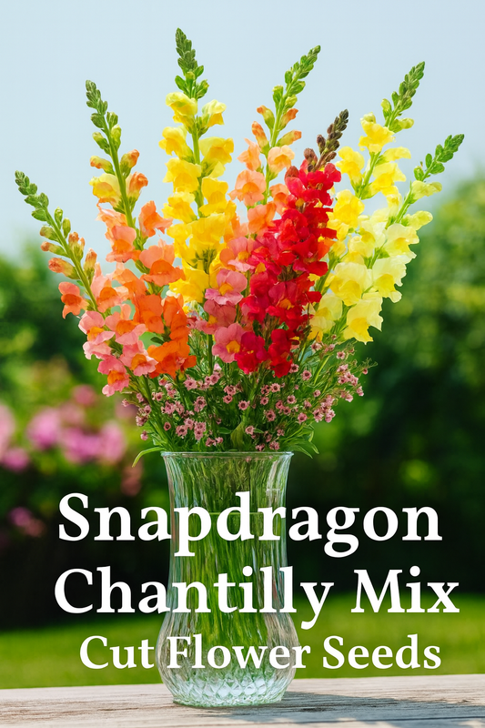 Butterfly-type snapdragon blooms in soft pastel tones with tall stems