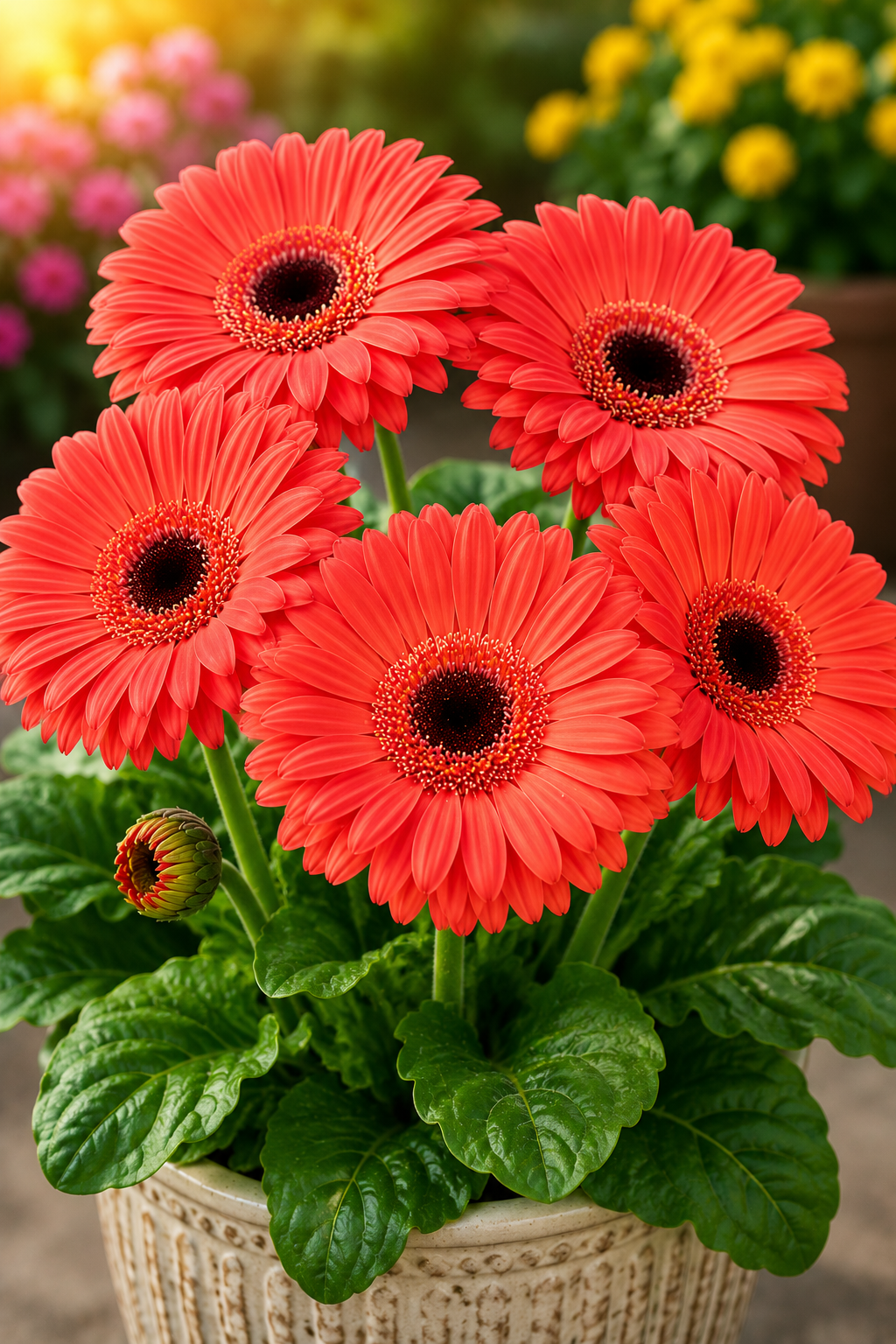 Gerbera Daisy Joybera Coral Dark Eye Flower Seeds – 100 Premium Flower Seeds