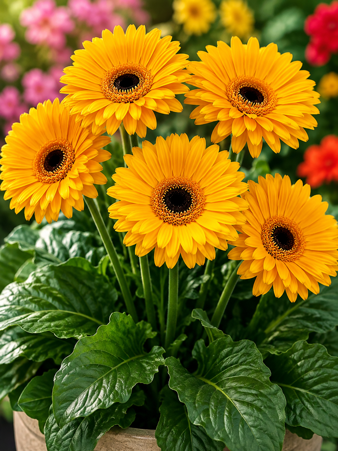 Gerbera Daisy Joybera Golden Yellow Dark Eye Flower Seeds – 100 Premium Flower Seeds