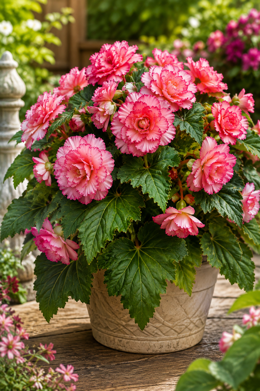 Pelleted Begonia Seeds Marquee™ Picotee Lace Pink Tuberous Begonia