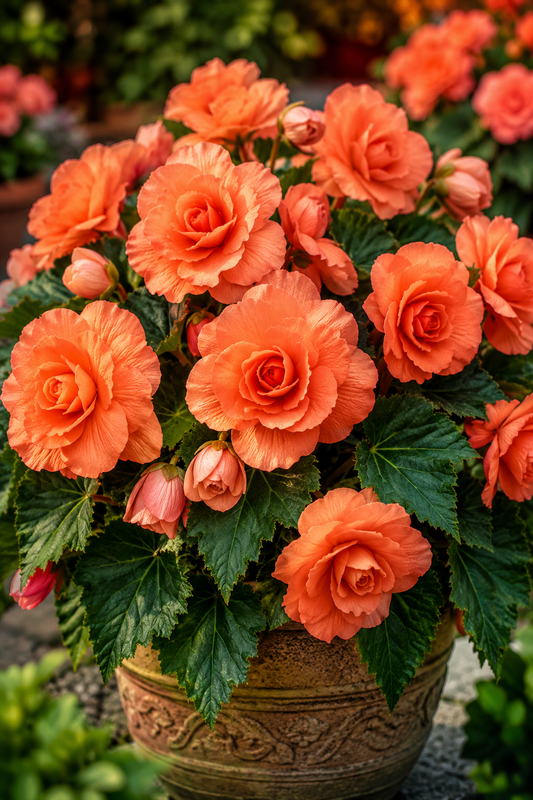 Pelleted Begonia Seeds Marquee™ Ruffled Coral Salmon Tuberous Begonia